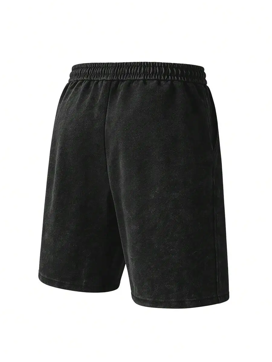 

Mens Vintage Distressed Shorts With Drawstring Elastic Waist Pocketed Casual 5 Inch Shorts