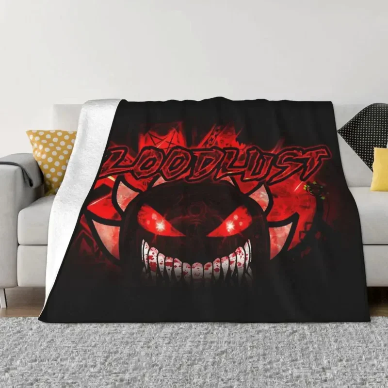 

Angry Geometry Dash blankets flannel spring/autumn cartoon anime multifunction super warm throw blanket for bed travel quilt