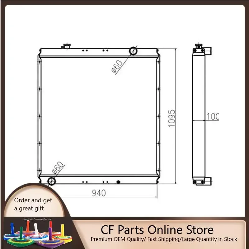 

For Hitachi Excavator EX300-5 EX370-5M EX385USR Water Tank Radiator Core ASS'Y 4403413