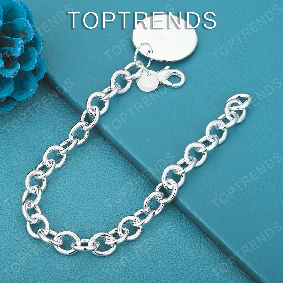 

Хит продаж: Женский браслет с круглым кулоном из стерлингового серебра 925 пробы – подарок на День святого Валентина, модные ювелирные украшения для свадьбы и вечеринок