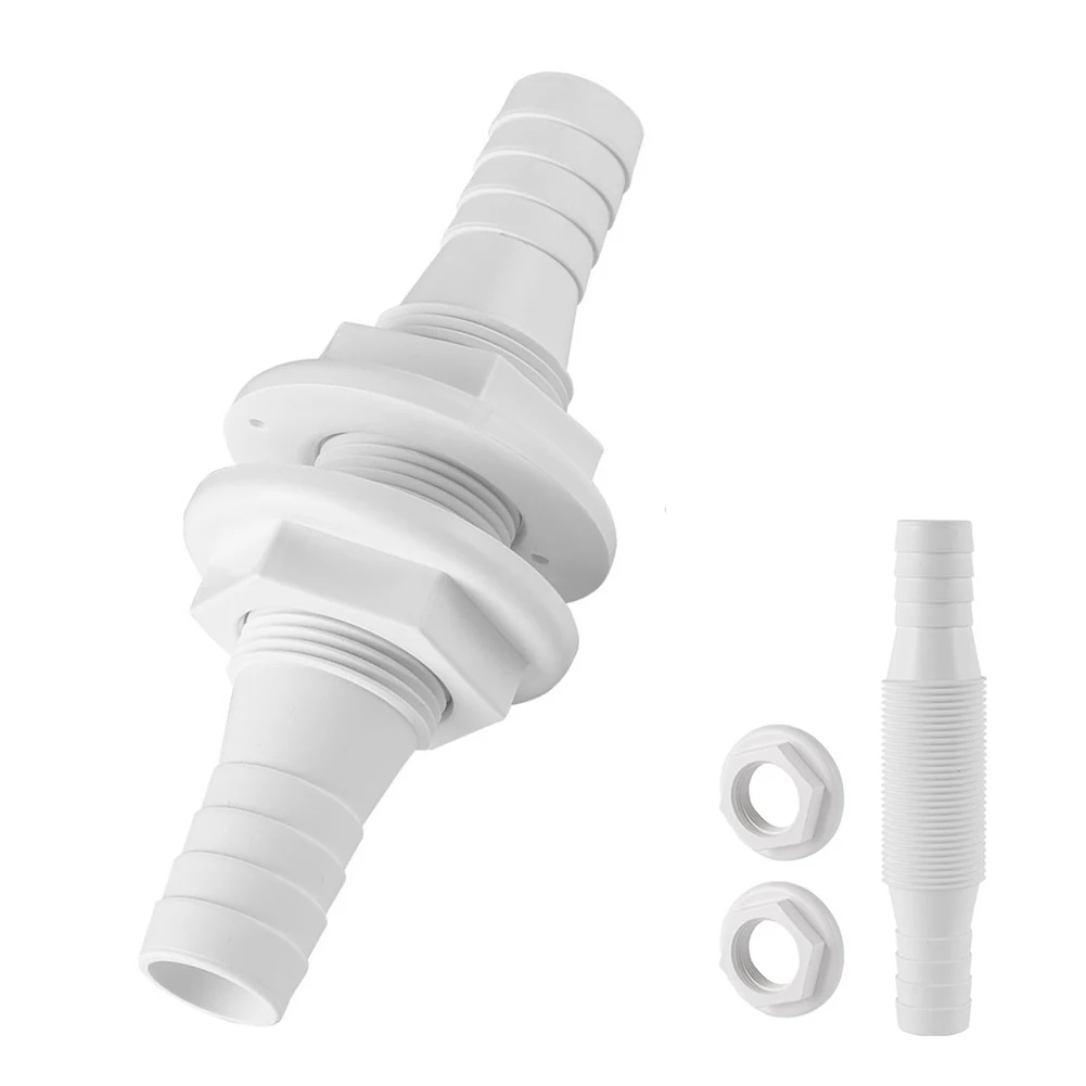 لليخوت للقوارب موصل الخرطوم موصل مزدوج الأطراف 19 مللي متر 3 4 بوصة من خلال موصل استنزاف الهيكل ABS البلاستيك البناء