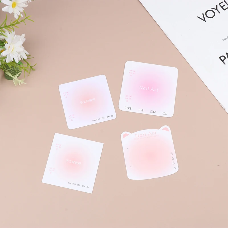 10PCS Press-On Nail Display Cards Handmade False Nail Design Swatch Show Cards for Manicure Sample Display at Salon