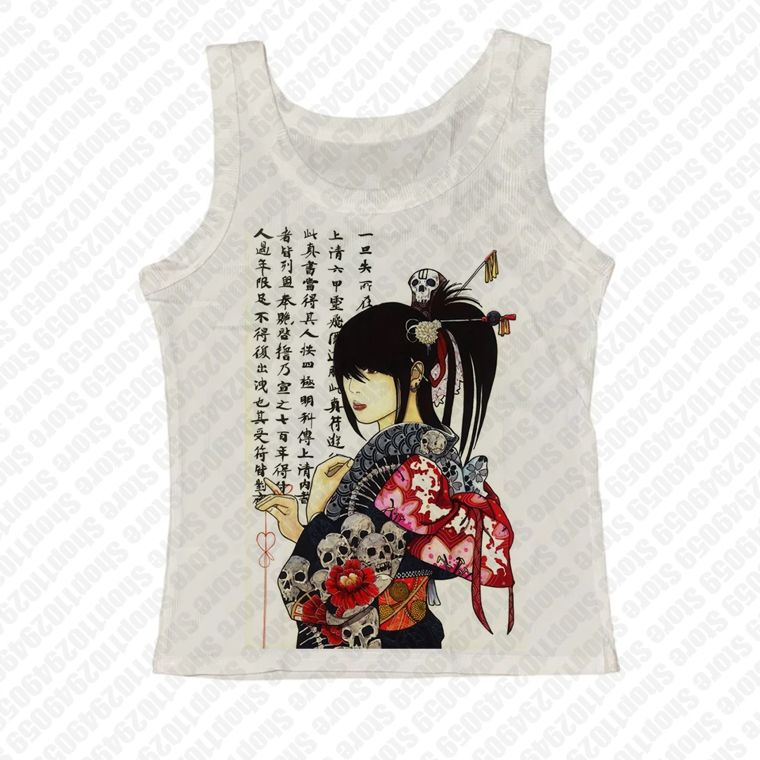 Camiseta Punk gótica Vintage de calle para mujer, camiseta Grunge con estampado gráfico, ropa Y2k, Tops cortos ajustados estéticos, camiseta ajustada Emo para bebé