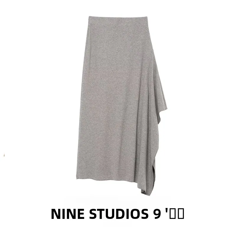 

Юбка миди с высокой талией, асимметричная, облегающая, женская, повседневная, из полиэстера, в европейском стиле, обтягивающая