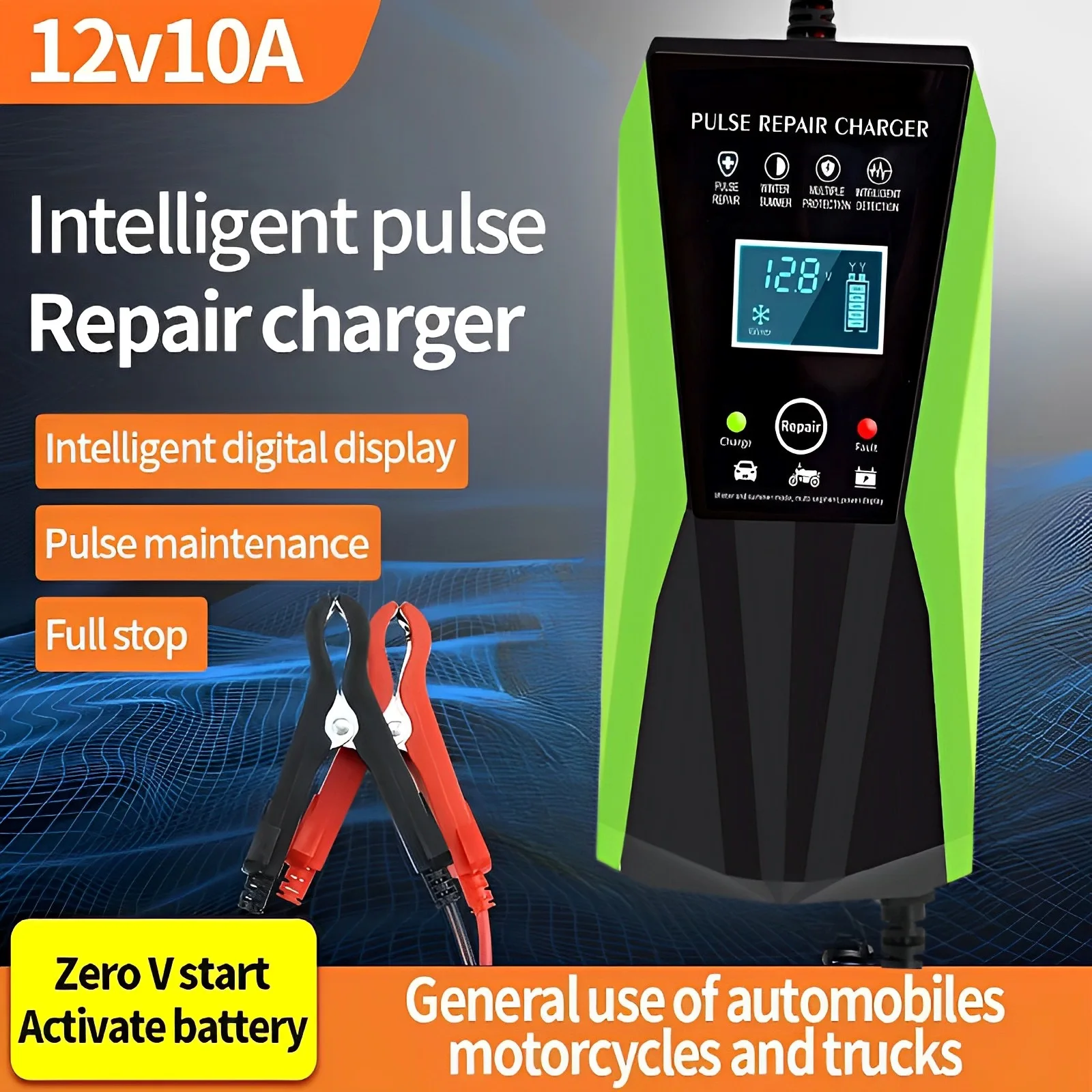 

New Battery Repair LCD Display Intelligent Car Battery Charger Car and Motorcycle Battery-Chargers