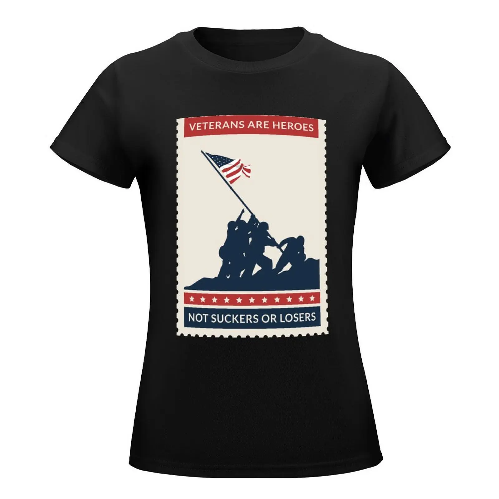 Veterans are Heroes not Suckers or Losers T-Shirt summer clothes graphics Aesthetic clothing korean fashion Woman T-shirts