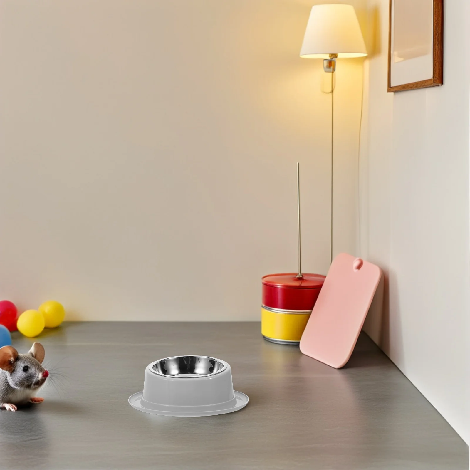

Pet Slanted Bowl Cat Metal Water Stainless Steel Angled Dog Food Kitten Ergonomic Bowls Puppy Dishes Bowl'
