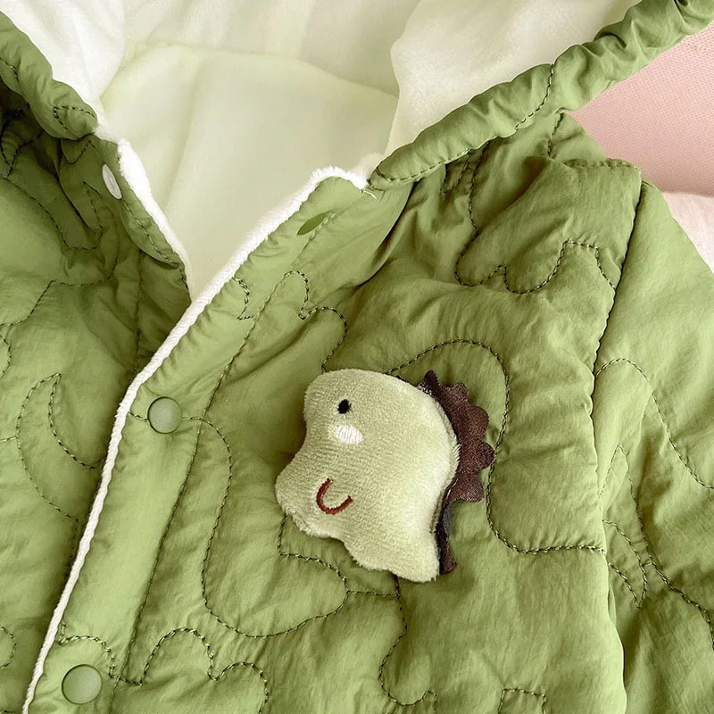 IYEAL الشتاء طفل دافئ الصوف سميكة بذلة الاطفال وزرة طفل الفتيات الفتيان مقنعين بذلة لحديثي الولادة السروال القصير #5