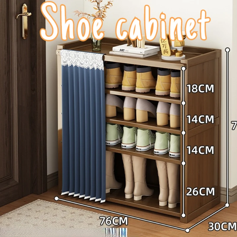 Free Installation Shoe Rack Multi-layer Space Saving Foldable Dormitory Door Simple Storage Dustproof Household Shoe Cabinet