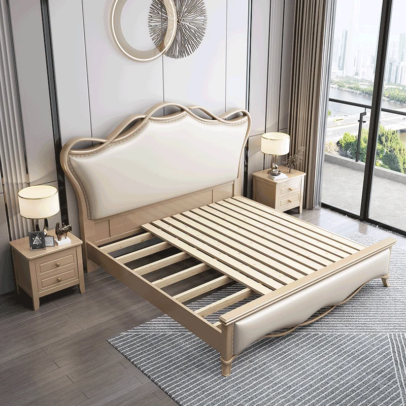 Beauty Design Bed Luxury Bedroom Baby Children Modern Storage Bed Nordic European Simple Sleeping Wooden Beliche Home Furniture