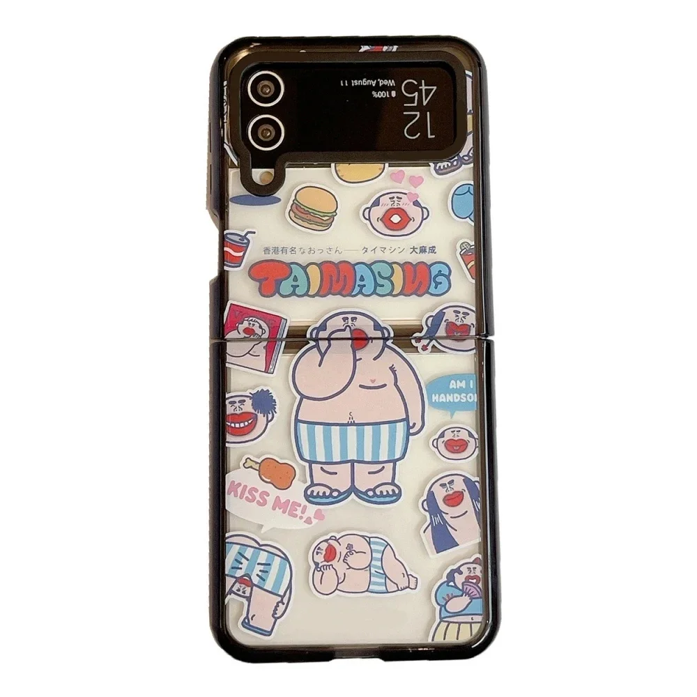 

Black Border Acrylic Grandparents Phone Case for Samsung Galaxy Z Flip 5 4 3 Back Cover for ZFlip3 ZFlip4 ZFlip5 Hard Case Shell