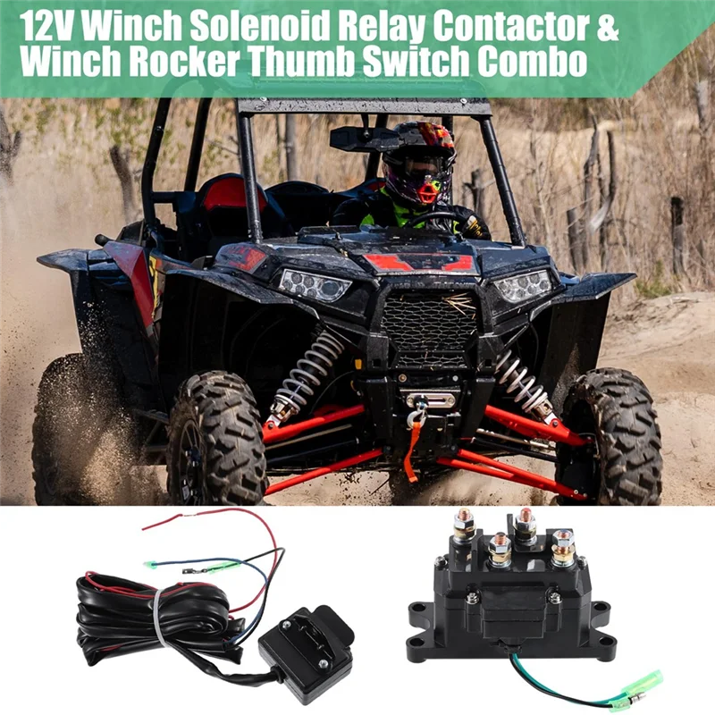 

Winch Solenoid Relay Contactor Rocker Kit Winch Solenoid Relay Contactor & Winch Rocker Thumb Switch Combo ATV Accessories-A65M