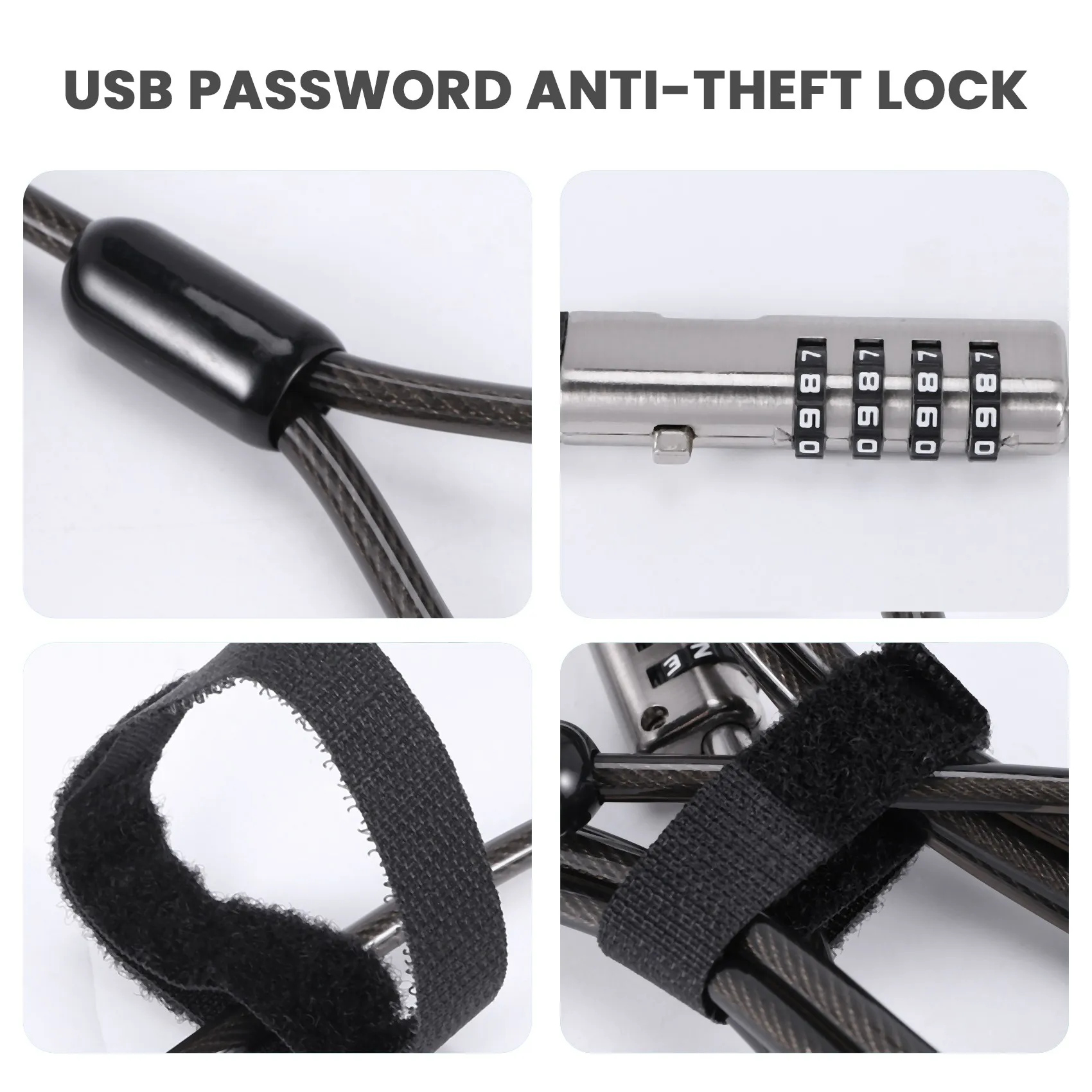 AF91-Security USB Password Anti-Theft Lock, Used For Anti Theft Function On Laptop, Tablet, Projector, TV