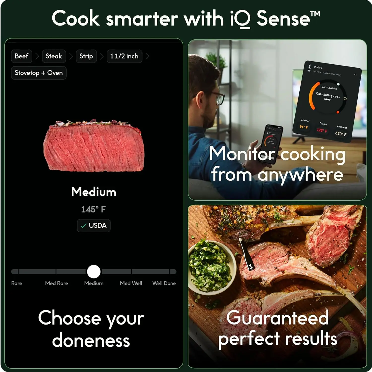 Chef Iq Sense Smart Wireless Meat Thermometer With Ultra-Thin Probe, Unlimited Range Bluetooth Meat Thermometer, Digital Food