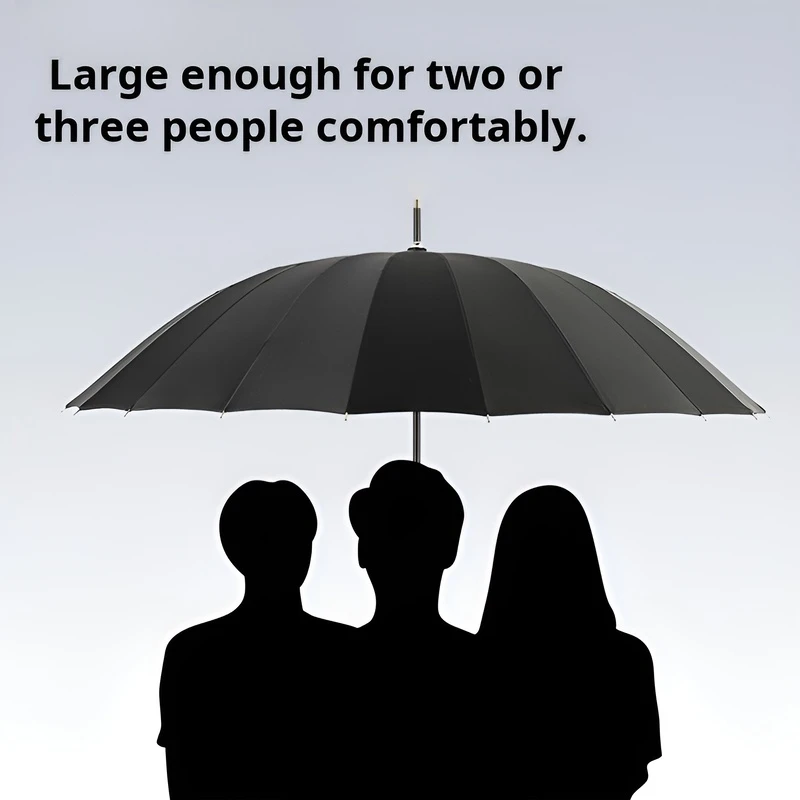24-rib Long Handle Automatic Umbrella Long Handle Business Umbrella for Men Integrated Button Large Wind-Resistant Umbrella Para