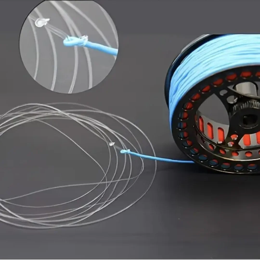 5 Stück Fliegenfischen-Vorfachseil 9FT 0X-7X Klares Konisches Nylonseil mit Schlaufe für Forelle, Barsch, Lachs, Hecht – Detail 5