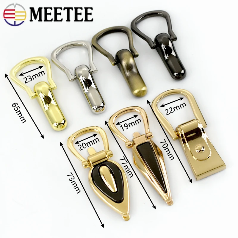 2/4/10Pcs Metal Buckles Bag Side Clip Hook Handbag Leather Chain Connector Nail Clips Clasp Strap Hanger Ring Buckle Accessories