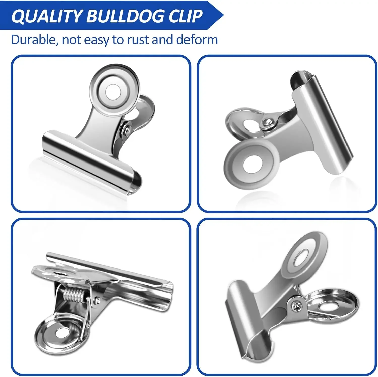 40/20PCS Mini Bulldog Clips 22mm Metal Hinge Clips Spring Clips Ticket Paper Stationery Clip Tags Document Binder Clip