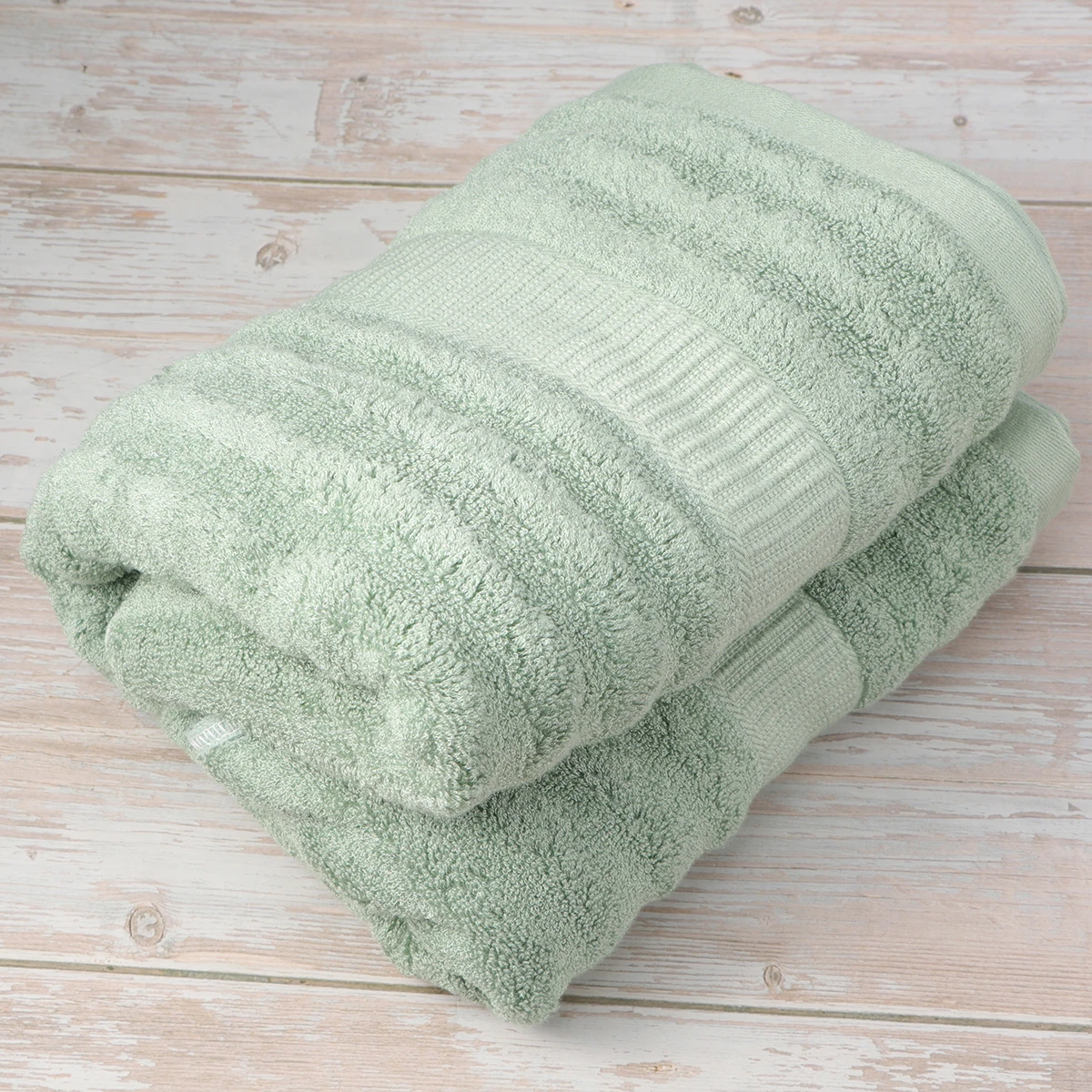 

Bamboo Fiber Bath Towel Water Absorbent Towels Wave Pattern Solid Color Thicken