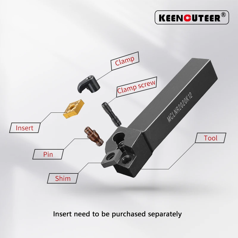 MCLNR1616 MCLNR2020 MCLNR2525 MCLNR3232 herramienta de torneado externo MCLNR MCLNL soporte de torneado de barra de corte CNC