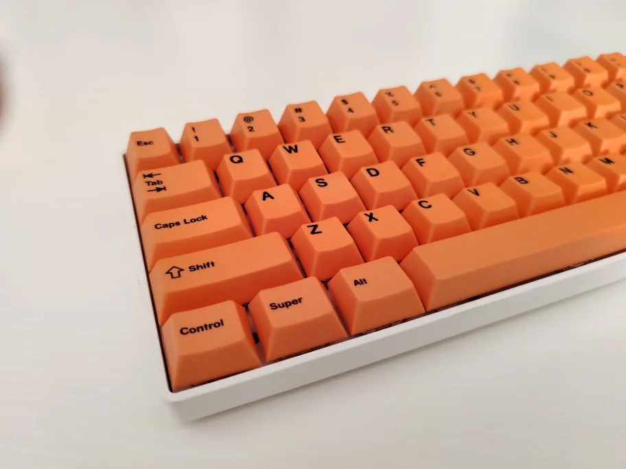 Orange keycap cherry original height PBT material hot sublimation process solid color keycap primary color injection molding