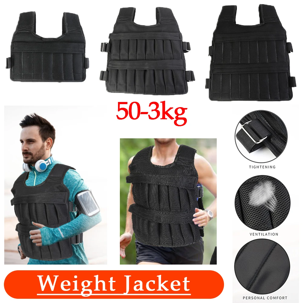 50/15/35kg Weight Vest Adjustable Workout Weight Jacket Weighted Exercise Vest for Running Training Workout Jogging Walking