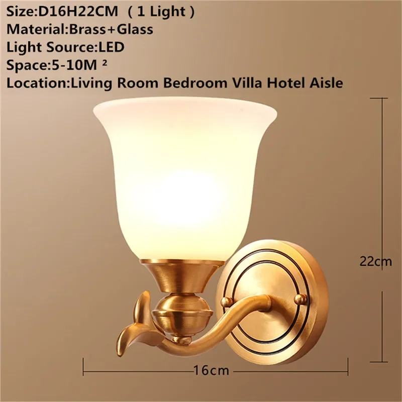 8M Contemporary Brass Wall Lamp Retro Creativity Living Room Bedroom Study Room Hotel Villa Model Room Hall Way Aisle Light