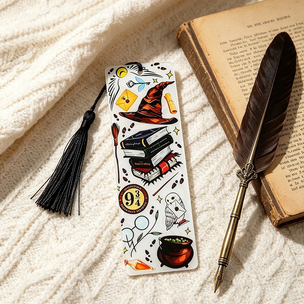 Harry Potter Acrylic Bookmark Magic School Collection Gift Hogwarts Gift Cute Owl Sorting Hat Flying Broomstick view 6