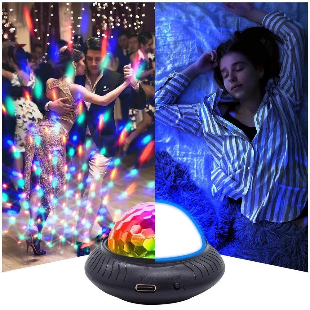 

Rechargeable Mini Disco Ball Light with Auto Sound Activated DJ Lighting Party,Wedding,Events,Dance, Bars(2PCS)