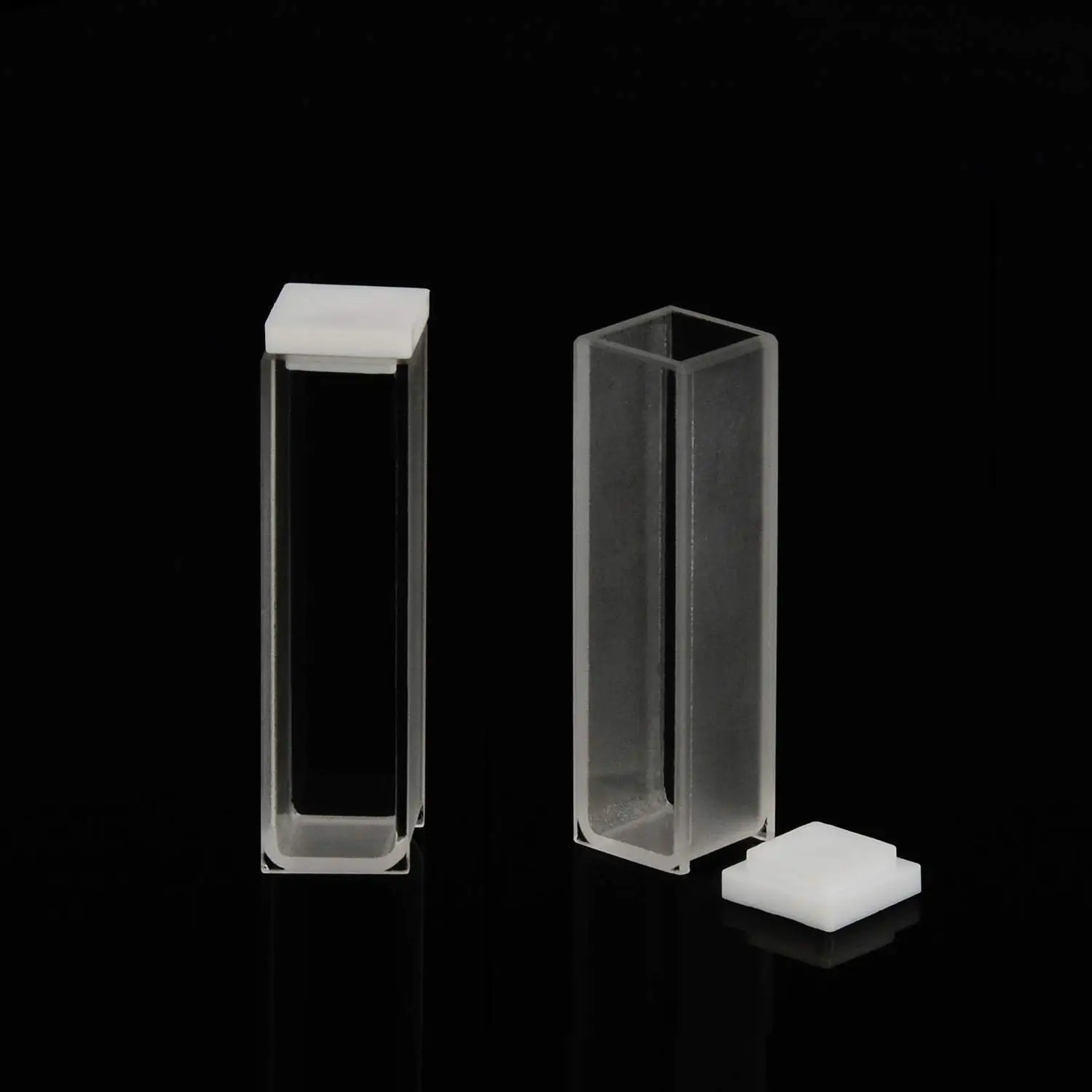 QUARTZ cuvette, spectometer cuvettes ความยาว10มม., ความสูง45มม., ความจุ3.5มล.-2ชิ้น