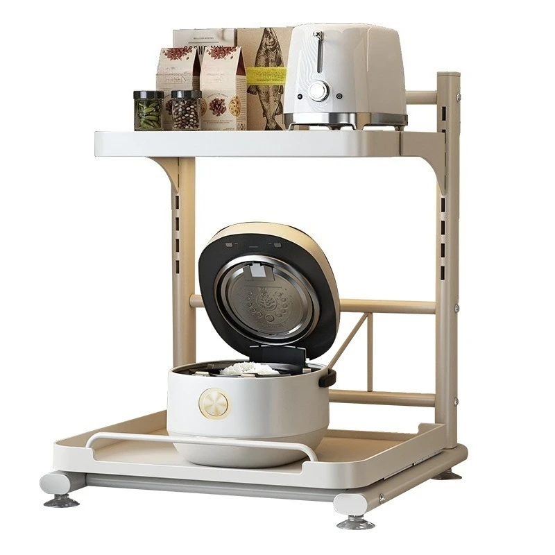 For Pull-out Rice Cooker Rack, Kitchen Multi-functional Countertop, Oven Appliances, Microwave Oven Integrated Storage Shelf