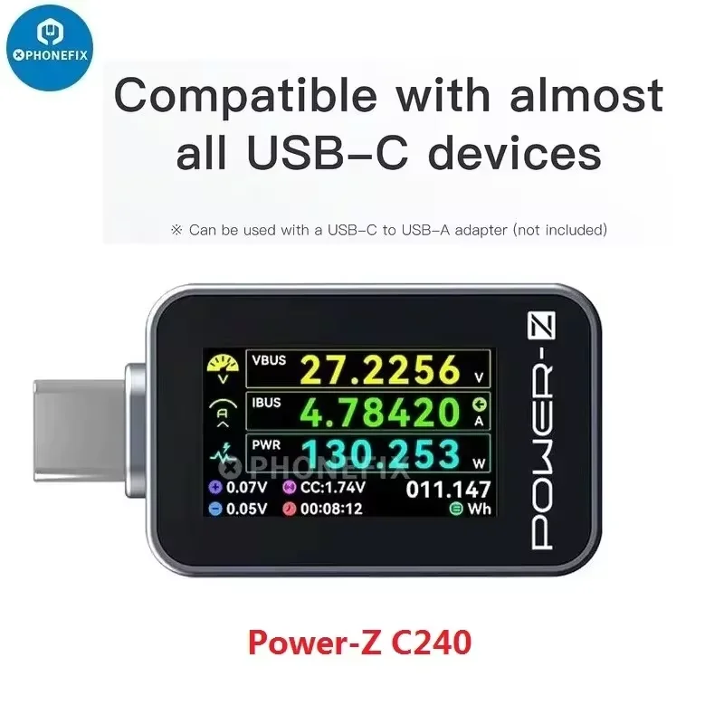 POWER-Z USB PD Tester Tętnienie napięcia i prądu Podwójny przyrząd typu C KM001 KM003C Testowanie woltomierza cyfrowego USB