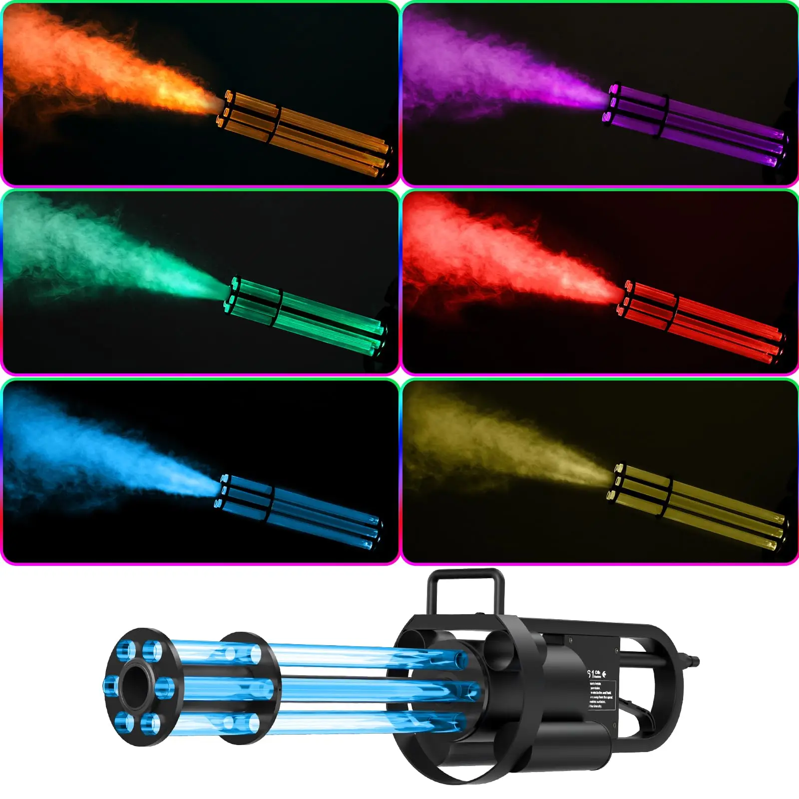 Handheld CO2 Kanon Rookmachine, DJ Party LED CO2 Blaster met RGB Verlichting Podiumeffectapparatuur Rookmachine voor Bruiloft Disco