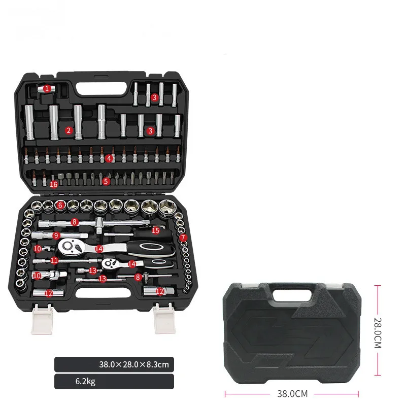 Professional auto repair tool set 94 Pieces Ratchet Socket Wrench Set Various socket posts auto repair tool