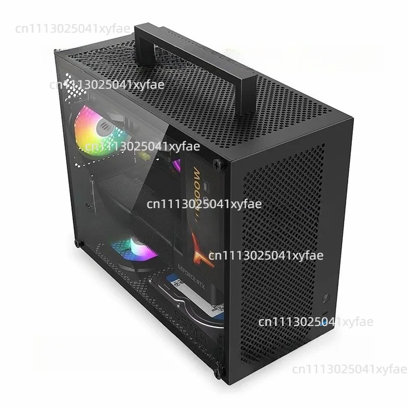 S5MAX 화이트 PC 케이스, MATX / 미니 ITX 미드 타워 섀시, SFX PSU, 강화유리 측면 패널, 빈 데스크탑 컴퓨터 케이스 썸네일 2