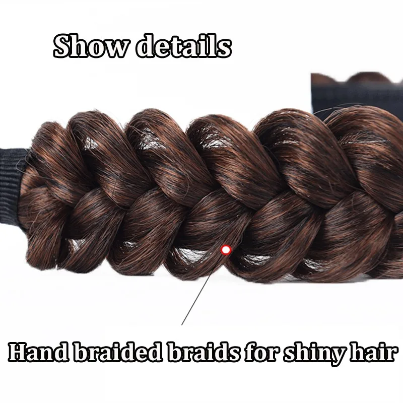Frauen synthetische Perücke Twist geflochtene Haar bänder Mode Zöpfe Haarschmuck Frauen böhmische Natur Stirnband Stretch für Party – Detail 11