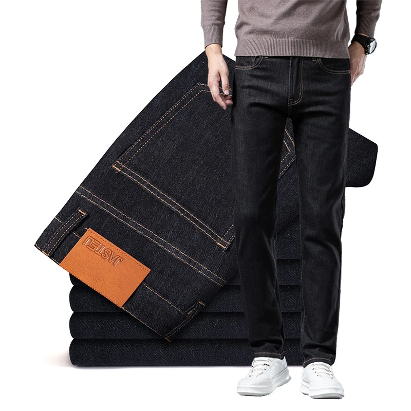 Autumn Classic Men's Business Jeans Slim Fit Comfortable Straight Fashionable Non-fading Regular Stretch Denim Trousers Male