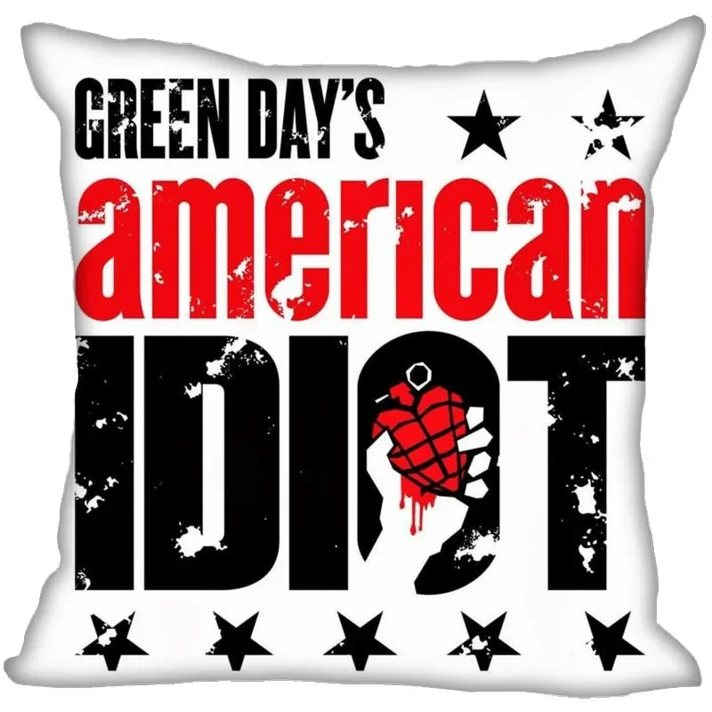 Green Day Pillow Case For Home Decorative Pillows Cover Invisible Zippered Throw PillowCases 45X45cm