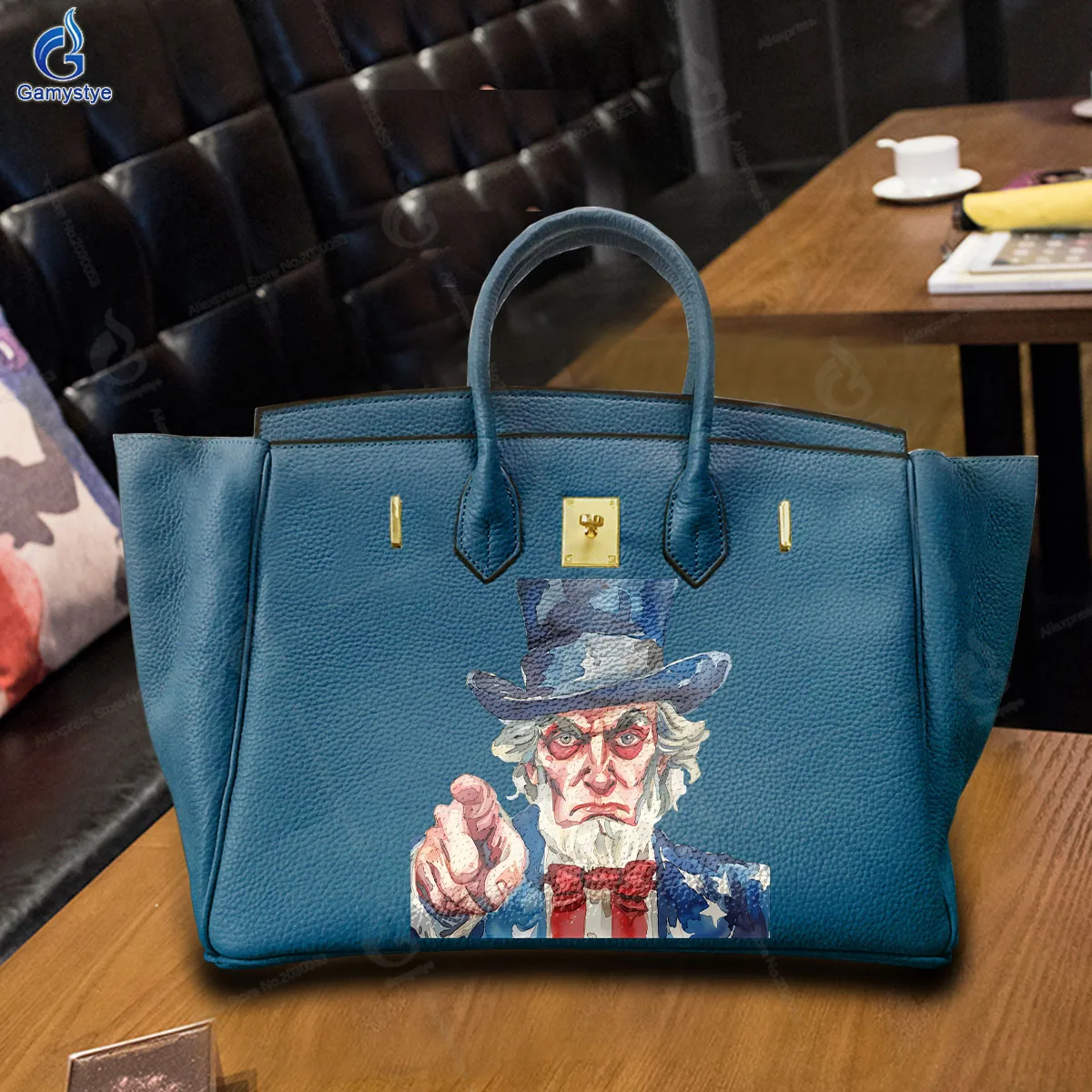 

Printed Customize Art Bags Character Avatar Print Real Cowskin Leather Women'S Bags Promotion Luxury Women Bags Bolsos Mujer Lar