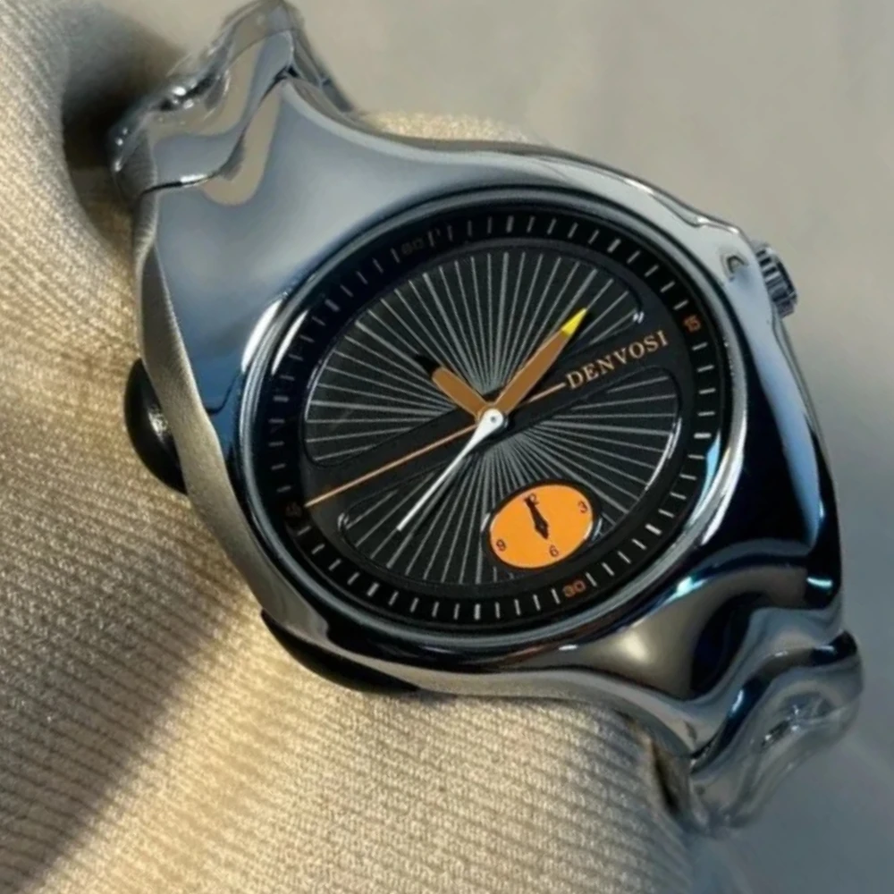 

Personalize Twisted Case Oval Quartz Watch Men Design Unique Dpecial Blade High Quality Creative Medieval Old Steel Men Clock