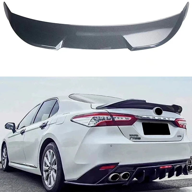 

Suitable for Toyota Camry rear trunk lid spoiler wing ABS carbon black sports modification kit 2018, 2019, 2020, 2021, 2022