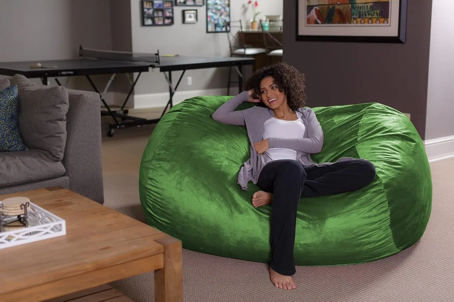 Lounger Bean Bag - Pluszowe sofy Bean Bag z super miękkim pokrowcem z mikrozamszu - Leżaki XL z pianki memory dla dzieci i dorosłych