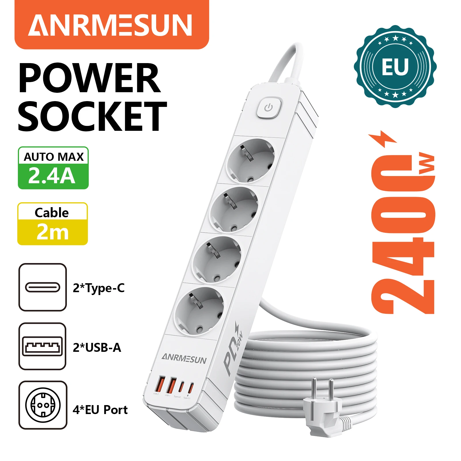 Variant: 4 AC sockets USB