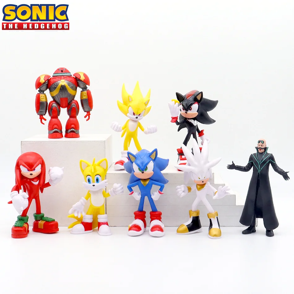 8 Style Hot Selling Sonics Film and Television PVC Character Toy Hedgehog Shadow Tail Figure Model Dolls Children Animal Toys