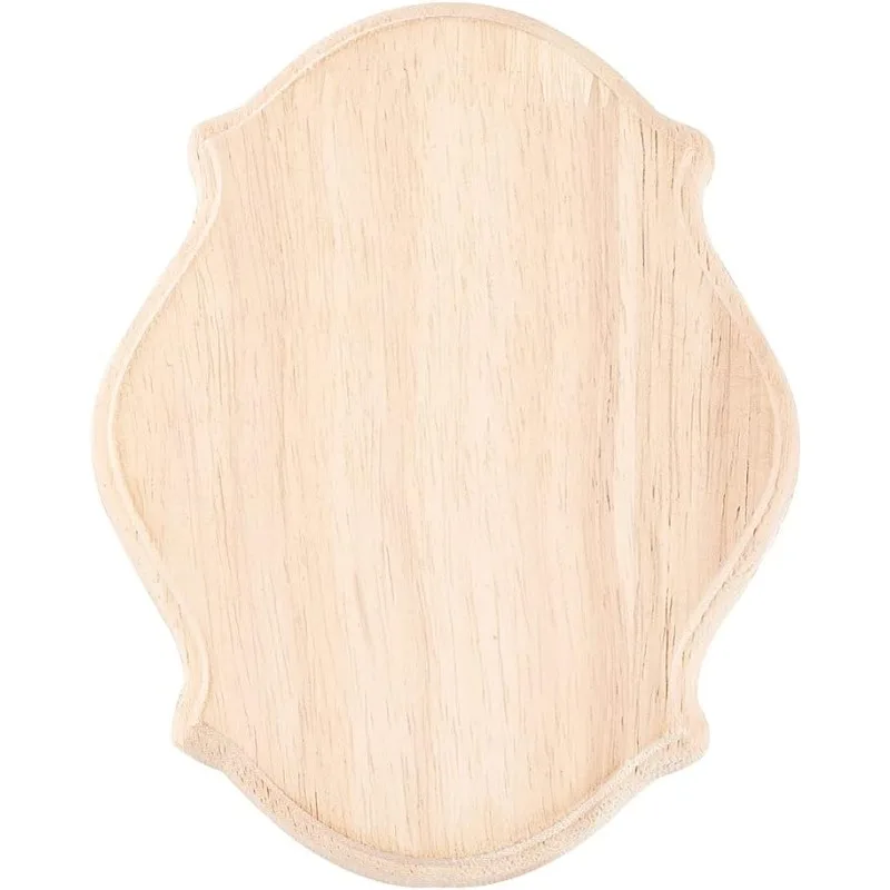 Plaque en bois inachevé, 5.9x4.8x0.7 pouces, panneaux vierges ovales en bois naturel pour la peinture, planches brûlantes mise en œuvre par voiture, 1 pièce