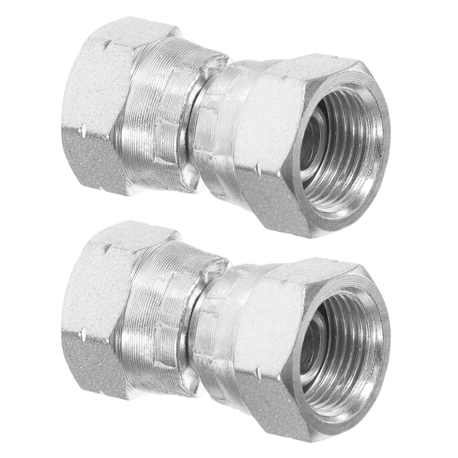 2Pcs Hydraulic Connector For Hydraulic Hose Repair Mechanic Female Equal Swivel Joint Adapter Stainless Steel Fitting