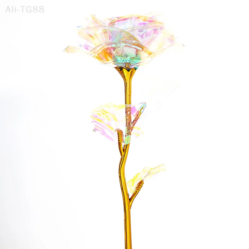 ดอกไม้ประดิษฐ์คริสตัลโรสโกลด์ชุบทอง 24k - ของขวัญระดับพรีเมียมสำหรับคริสต์มาส วันครบรอบแต่งงาน วันแม่ วันวาเลนไทน์