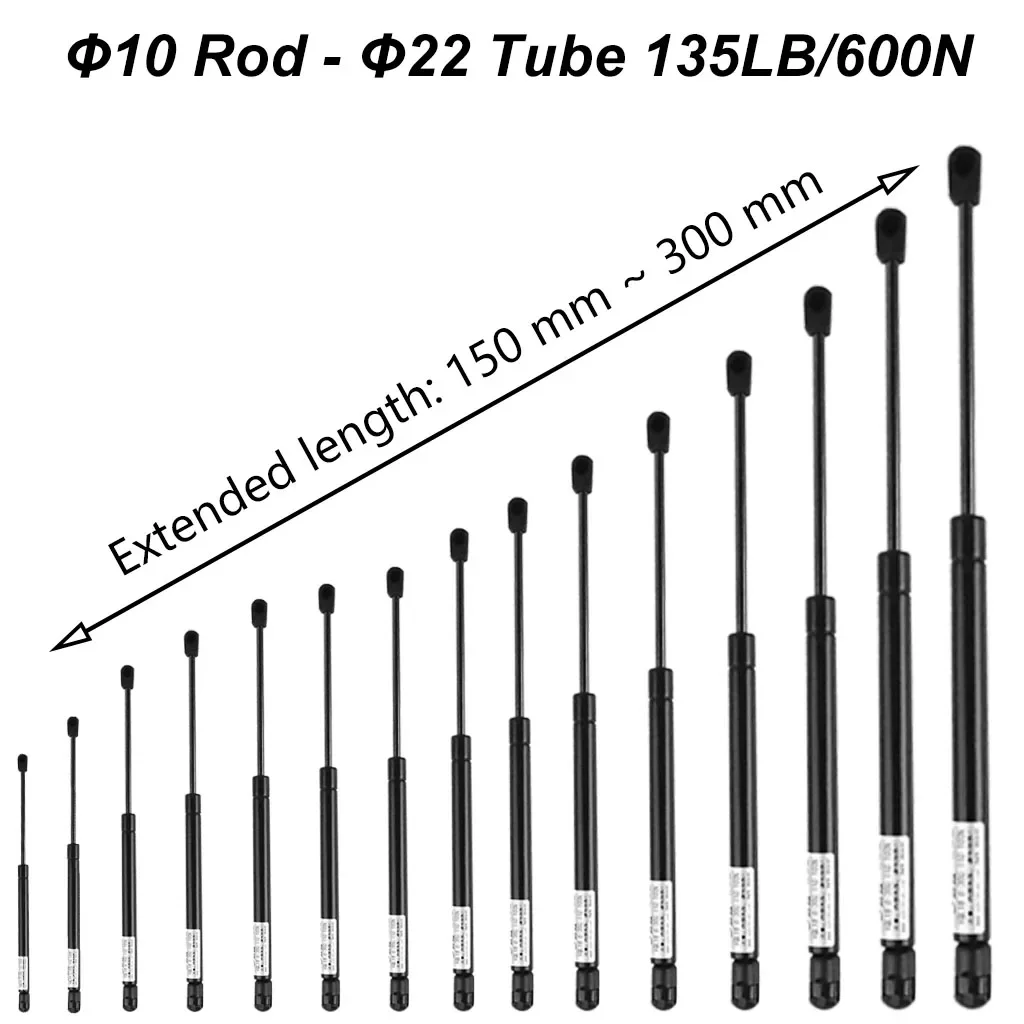 1PC 600N/135LB 150-300mm Universal Gas Struts Ball Socket Endings Lift Support Storage RV Bed Window Lift Lid Support Gas Spring