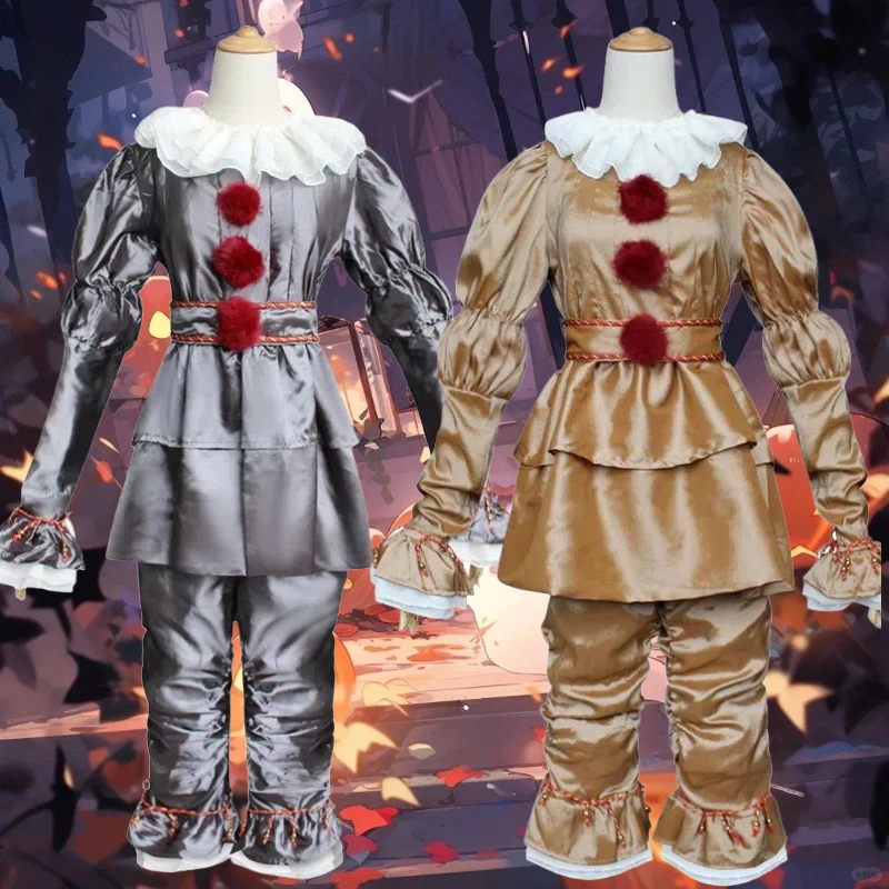 

Movie Clown Cosplay Costume Vampire Ghost Cos Medieval Terrifying Clothes Role Play Outfit Halloween Carnival Party Women Men