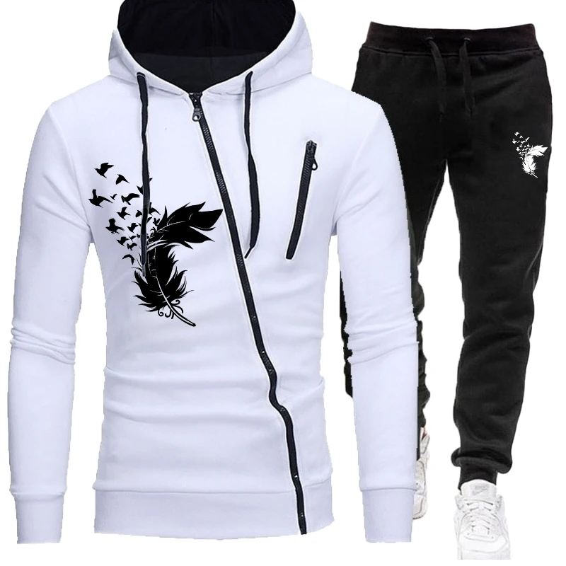 Mode Reiß verschluss Hoodie Mantel Set Hoodie Jogging hose Herren Leichtathletik Running Set Mode Hoodie Set Hoodie Hose zweiteilig Set